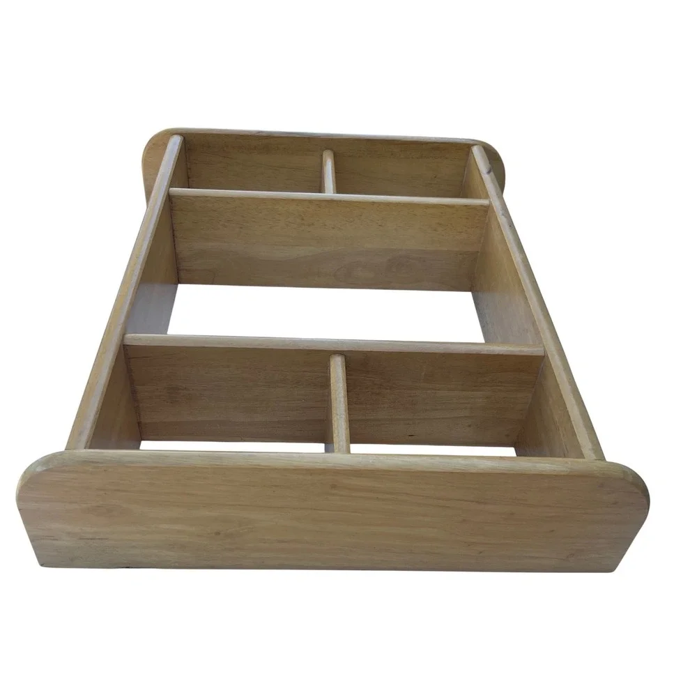 Vintage Solid Wood Wall Hanging Shadow Box Display Shelf 5 Compartment
